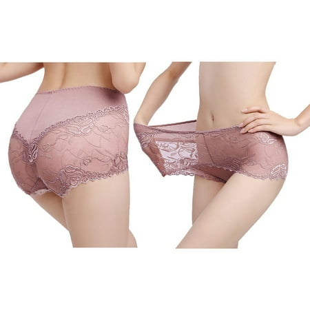 

Qcmgmg Underwear for Women Briefs Lace Briefs Plus Size Women s High Waist Breathable Panties XXL
