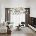 thumbnail image 2 of Modern Chandeliers for Dining Room - 39In Black Rectangle Brass Large Tree Branch Art Deco Mid Century Chandelier with Ginkgo Leaves, Farmhouse Chandelier for Living Room,Bedroom, 2 of 8