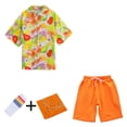 thumbnail image 6 of FYEGRE Boys Outfit with Short Sleeve Top, Casual Shorts & Socks, Cute Playful Ensemble for Spring/Summer, Family Gatherings & School Events Orange 13-14 Years, 6 of 6