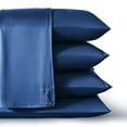thumbnail image 2 of Bambusa Sheets| Silky Soft, Durable, Kind-To-Skin| 7-Pcs 100% Bamboo Bedding | |(Navy Blue) K=King, 2 of 7