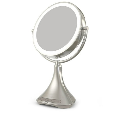 Photo 1 of iHome 9" Portable and Rechargeable Double Sided Vanity Mirror with Bluetooth**speaker works but led doesn't**
