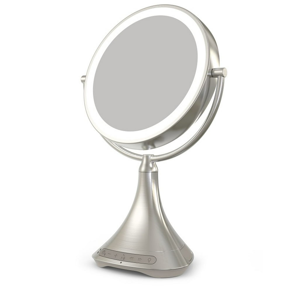 iHome AllinOne, 7X Magnify, 9" 2Sided LED Makeup Mirror, Bright LED Light Up Mirror, Natural