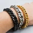thumbnail image 4 of Men's Bracelet Fashion Creative Titanium Steel Chain Link Bracelet Curb Bracelet, 4 of 6