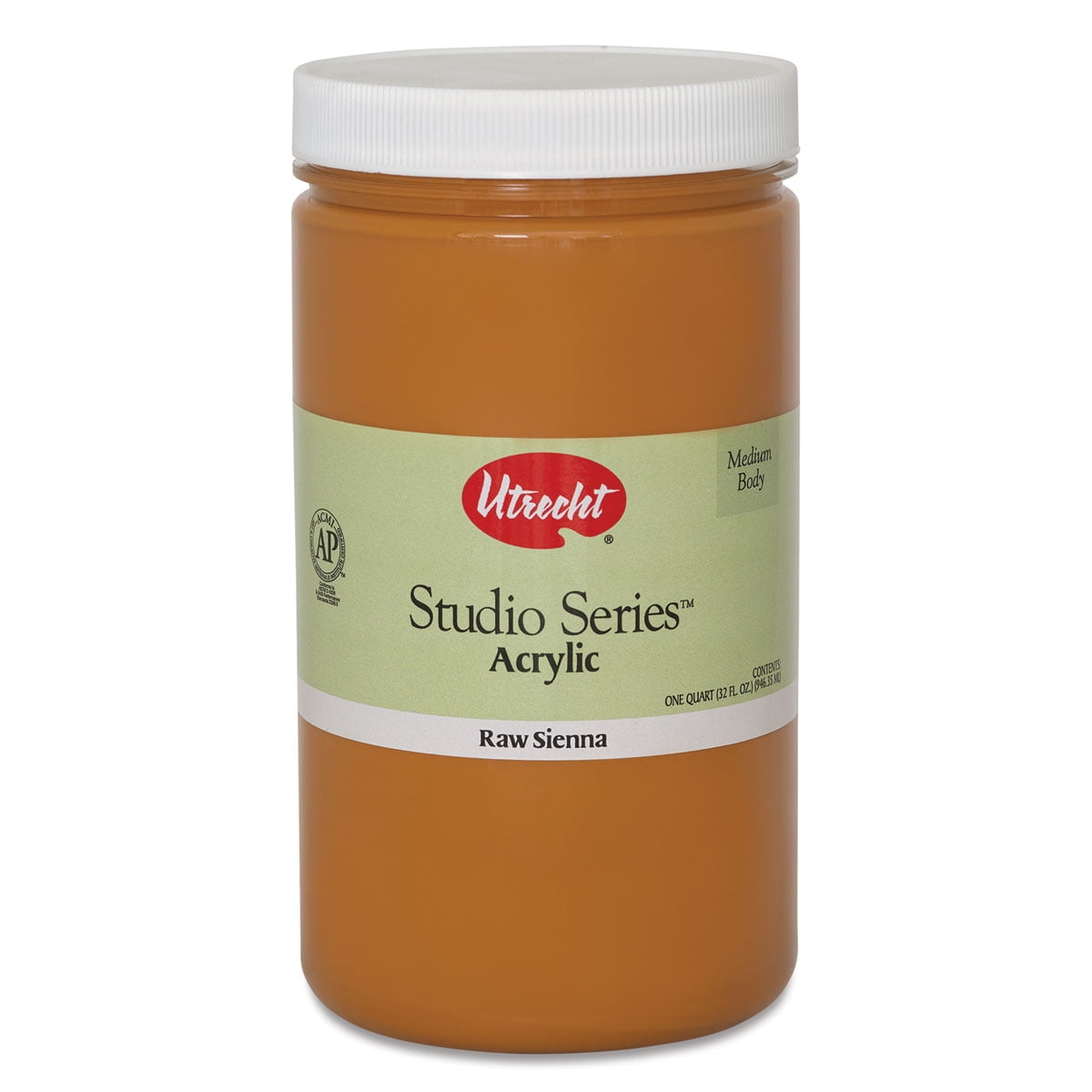 Utrecht Studio Series Acrylic Paint - Raw Sienna, Quart