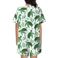 thumbnail image 6 of Uemuo Cartoon Turtle Pattern Women's Short-Sleeved Pajama, Button-Front Loungewear, 2-Piece Summer Sleepwear, Elastic Drawstring Shorts-Medium, 6 of 7