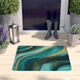 thumbnail image 2 of Teal and Gold Marble Golden Splashes Flannel Non Slip Door Rugs,Washable Door Mats Indoor,Decorative Door Mats,Dirt-Resistant and Absorbent Doormat for Entrance,Bedroom,Kitchen,Bathroom,31.5"x17", 2 of 4