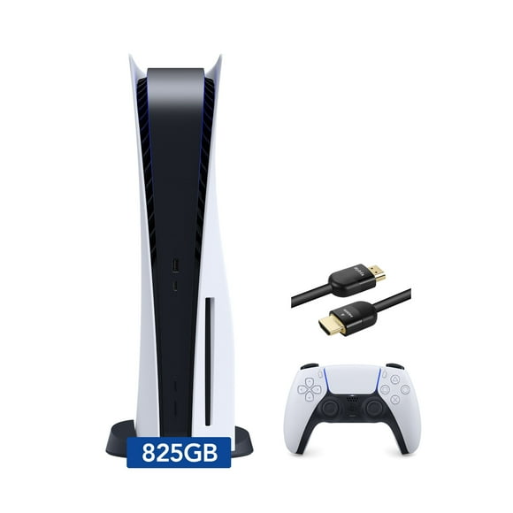 Sony - PlayStation 5 Disc Version 825GB SSD Console with Wireless Dualsense Controller - PS5 Gaming System - White (Refurbished)