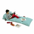 thumbnail image 3 of Turquoise Floor Pillow Lounger Cover, Retro Vintage 60s 50s Inspired Geometric Polka Dots Romantic Art Print, Nap Mat Printed Fabric Case for 5 Pillows, 88" x 27", White and Pale Blue, by Ambesonne, 3 of 5