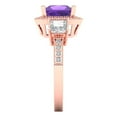 thumbnail image 3 of Three-Stone Engagement Ring for Women - 3.005ct Natural Amethyst in 14K Rose Gold Promise Ring, 3 of 6