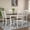 White+Espresso, variant on 5-Piece Dining Table Set, Farmhouse Kitchen Table and 4 Chairs Wood Dining Set, Solid Wood Legs with Acacia Veneer Top, Rectangular Seats 4, Espresso+Black,Ships 2 Pkgs