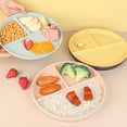 thumbnail image 2 of Jangslng Home Breakfast Tableware Children Three Compartment Divided Meal Plate Weight Loss Ration Unbreakable Dish Plate, 2 of 8
