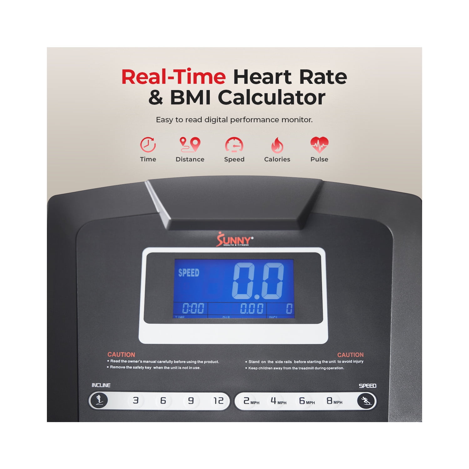 Sunny Health & Fitness Premium Double Deck Treadmill w Auto Incline + Free SunnyFit® App Membership - SF-T7515SMART