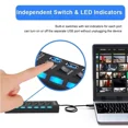 thumbnail image 4 of USB Hub 7 Port Multi USB Splitter Power Adapter Multiple Expander With On Off Switch For PC Laptop, 4 of 5