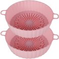 thumbnail image 1 of 2Pcs Air Fryer Silicone Pot avec Poignée Réutilisable Air Fryer Doublure Résistant à la Chaleur Air Fryer Silicone Panier 7,48 Pouces, 1 of 11