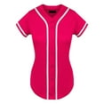 thumbnail image 5 of Gbsyewxs Womens Tops Crew Neck Short Sleeve Patchwork Baseball Soft Summer T Shirts For Women Hot Pink, 5 of 5