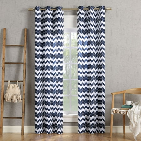 No 918 Kai Chevron Semi Sheer Grommet Curtain Panel Walmart Com
