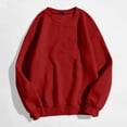 thumbnail image 5 of Arlun Women Solid Color Sweatshirt Long Sleeve Crewneck Pullovers Relaxed Fit Soft Comfy Hoodless 2025 Spring Fall Basic Casual Tops 2-Red M, 5 of 6