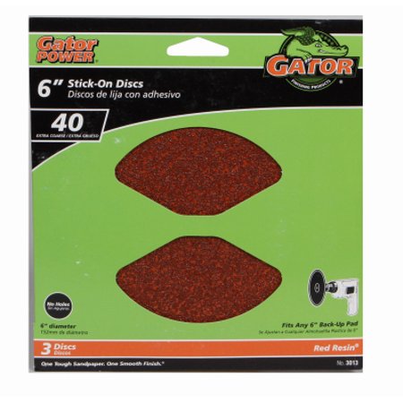 

Ali 4PK GatorGrit 3 Pack 6 X/Coarse 40 Grit Sanding Disc Stick On