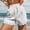 White, variant on HAIJIE Plus Size Swim Shorts Comfy Drawstring Casual Elastic Waist Womens Shorts Athletic for Girlfriend Women Pleated Beach Vacation Clothes Short