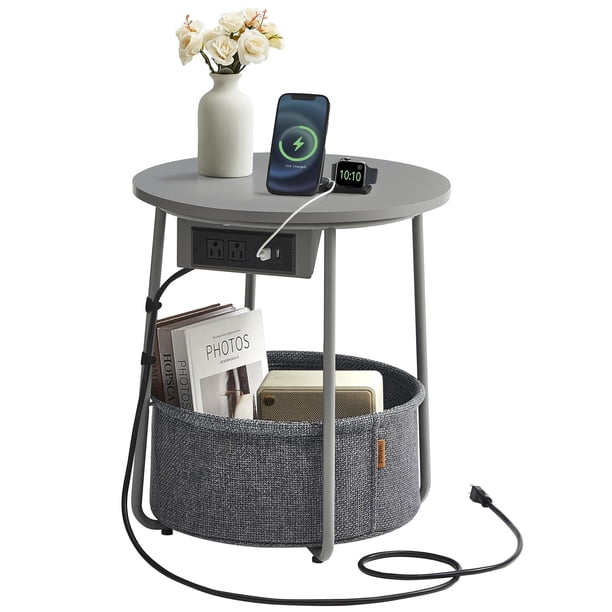 Mesa Lateral VASAGLE LILEA con Carga USB, 45x50 cm