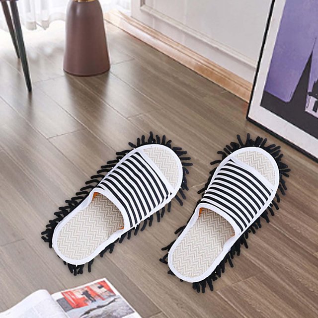 Zapatillas de fregona de limpieza, sandalias de limpieza, zapatillas de fregado desmontables, zapatos de limpieza para casa, granja, cocina, pulido de 35 a 38 negro BLESIY Zapatillas de fregona