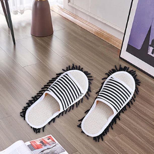 Zapatillas de fregona de limpieza, sandalias de limpieza, zapatillas de fregado desmontables, zapatos de limpieza para casa, granja, cocina, pulido de , 42 A 44 Negro Soledad Zapatillas de fregona
