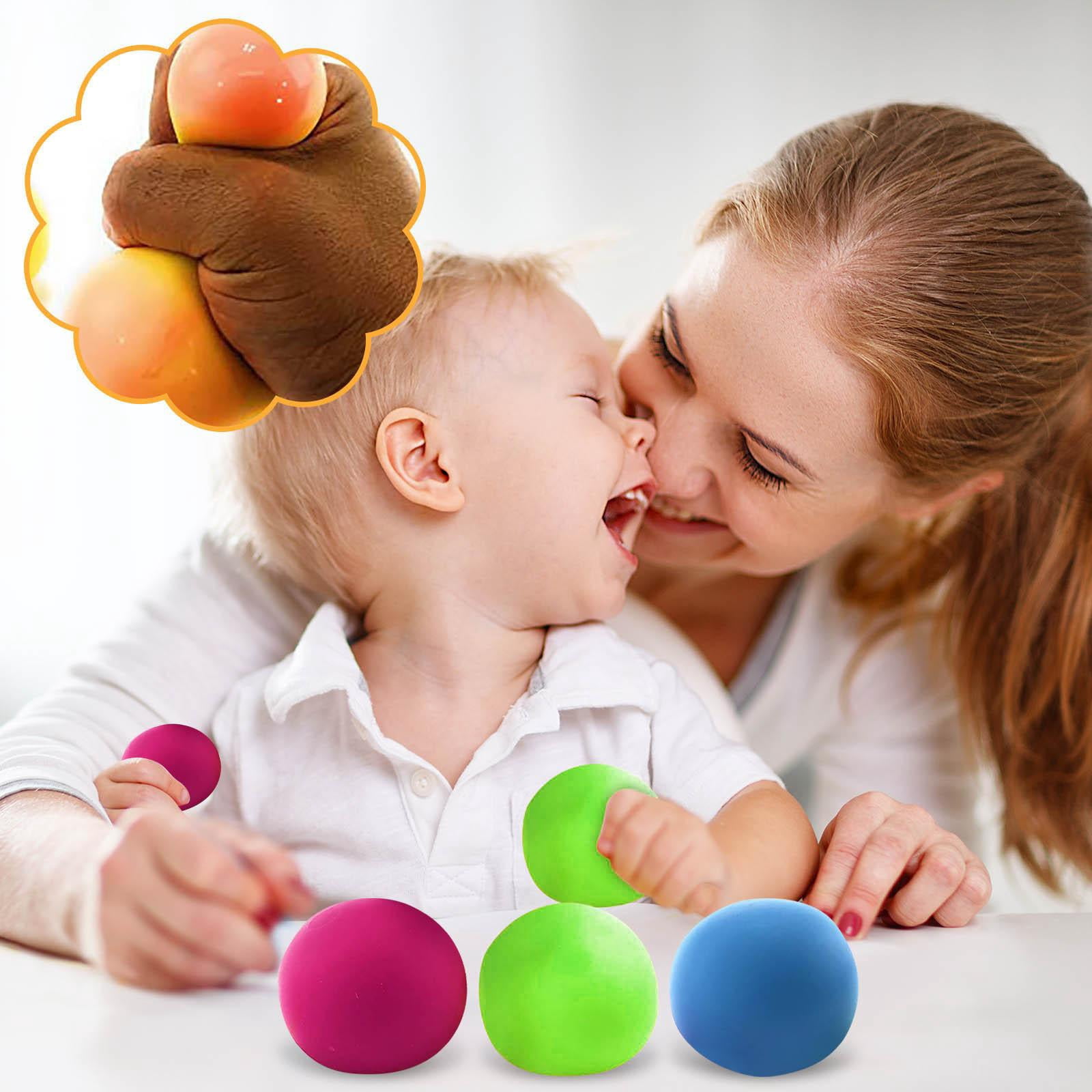 Slow Rise Stress Ball, Stress Ball Pack, Squeeze Balls, Sensory Toys, Relaxation Calming, Office Daily Use, Multicolored, Soft Surface, 3 Pc