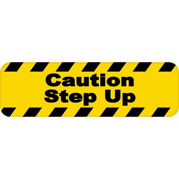 10in x 3in Caution Step Up Sticker
