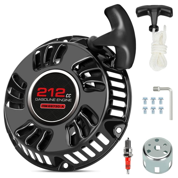 212 Pull Start Recoil Starter Assembly Compatible with Predator 212cc 196cc 6.5HP GX160 Coleman CT200U BT200X MB200 Mini Bike Go Kart Generator Pressure Washer with Pulley Cup
