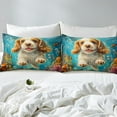 thumbnail image 4 of Erosebridal 3D Pug Sheet Set Twin, Teal Ocean Bedding Sets Twin Size, Cute Dog Animal Decor 3pcs, 4 of 7