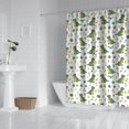 thumbnail image 2 of White Green Dinosaurs Floral Pattern Shower Curtain 84"x72" ,Bathroom Decorative Shower Curtains Set with 12 Hooks,Modern Waterproof Washable Shower Curtain, 2 of 6