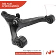 thumbnail image 5 of A-Premium Front Suspension Kit Control Arm Ball Joint Tie Rod End Compatible with Jeep Liberty 2002 2003 2004, 6-PC Set, Replace# 52088637AD, 52088637AE, 5 of 9