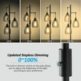 thumbnail image 2 of JURULU 70 inch Dimmable Floor Lamp, 3 x1000 LM Bulbs, Elegant Birdcage-Style Industrial Farmhouse Standing Tree Lamp, Perfect for Living Room, Bedroom, Office, Dining Room Decor - Black, 2 of 11
