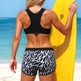 thumbnail image 5 of SGMVNU Two Piece Swimsuit for Women with Board Shorts Racerback Swim Top Swimwear Athletic Bathing Suit Beachwear Black Size 2XL, 5 of 8