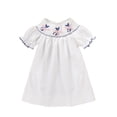 thumbnail image 4 of ZEHJUHAN Toddler Girls' Bunny Embroidered Dress, Ruffle Puff Sleeve A-Line Party Dress with Back Buttons White，18-24M, 4 of 12