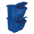 thumbnail image 2 of Suncast Stackable Recycling Bin Waste Basket Containers with Lids, (4 Pack), 2 of 4