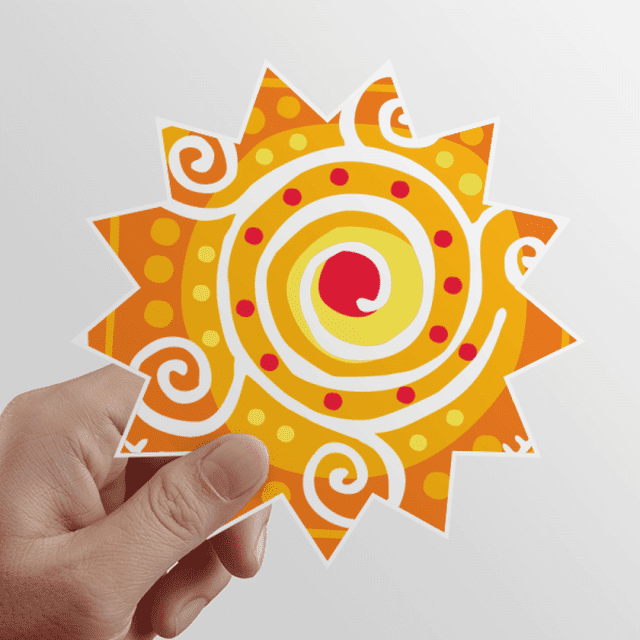 Orange volumen México totems antigua civilización dibujo Calcomanías solares de vinilo