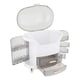 thumbnail image 3 of Organizador de maquillaje impermeable, estuche expositor de cosméticos para escritorio o tocador (grande) Blanco, 3 of 9