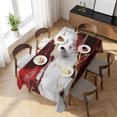 thumbnail image 3 of Marble Red Table Cloth Waterproof Tablecloths, Modern Abstract Gold White Brick Stone Motif Tablecloth Dining Table Cover for Kitchen Party Tabletop Outdoor, Rectangle Tablecloth 54x108 Inch, 3 of 9