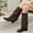 Brown, variant on Viluyesy Womens Wide Calf Boots, Chunky Heels Round Toe Pull-On Fashion Knee High Suede Boots Black