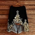 thumbnail image 2 of yardsong Imitation Ugly Xmas Trees Sweater for Women - Boat Neck Christmas Pullover Long Sleeve Graphic Holiday Tops Black,XL, 2 of 4