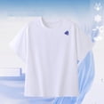 thumbnail image 2 of Babcutegg Solid Color Letter-Printed Loose-Fit Short Sleeve Casual T-Shirt for Kids – Round Neck Unisex Sports Top with Breathable Fabric and Modern Streetwear Style White Size 15-16, 2 of 5