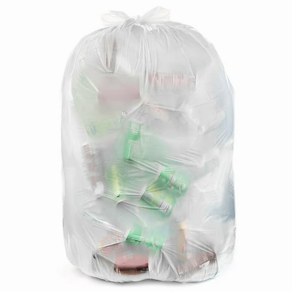 Aluf Plastics 20-30 Gallon 1.5 MIL (eq) Clear Heavy Duty Garbage Bags - 30" x 36" - Pack of 100 - For Industrial, Recycling, Storage, & Outdoor