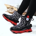thumbnail image 4 of Girls Boys Mid Calf Snow Boots Waterproof Platform Non Slip Furry Lined Outdoor Winter Warm Walking Shoes, 4 of 8