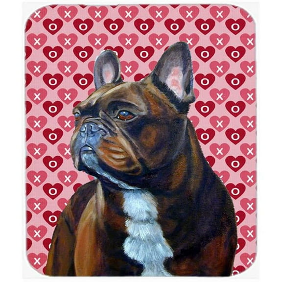 French Bulldog Hearts Love And Valentines Day Mouse Pad, Hot Pad or Trivet