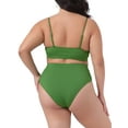 thumbnail image 3 of Agnes Orinda Women's Plus Size 2 Piece Swimsuit Adjustable Spaghetti Straps Tummy Control Swimwear Bikini Bathing Suits 2025 1X Green, 3 of 5