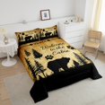 thumbnail image 2 of Pine Trees Bedding Set Bear Paw Twin Comforter Set ,Woodland Wild Animals Quilt Rustic Wildlife Silhouette Duvet Insert Retro Country Farmhouse Decor,Vintage Brown, 2 of 6
