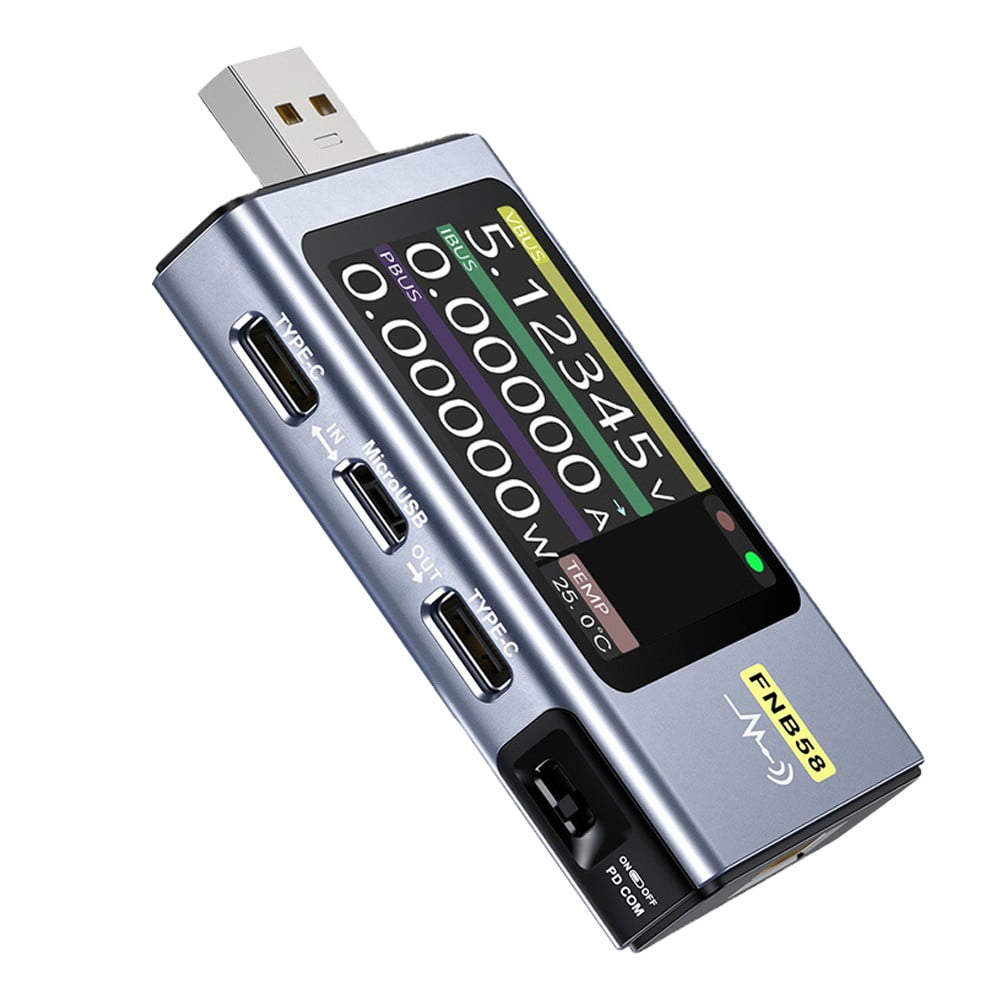 RANMEI Fnb58 Digital Voltmeter Current Tester Usb Type C Fast Charge Current Meter Tool