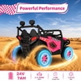 thumbnail image 6 of VIBESPARK 24 Volt 2 Seater Ride On Cars with Remote Control, 400W Electric UTV Car with Bluetooth,LED Lights & Music,Powered Ride On Toys for 3-8 Year, Max 110LBS, 6 of 7