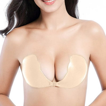 

TAONMEISU Sticky Bra | Adhesive Bra | Strapless Sticky Invisible Push Up Silicone Bra For Backless Dress With Nipple Covers Nude/black Boob Tape Pasties Bra